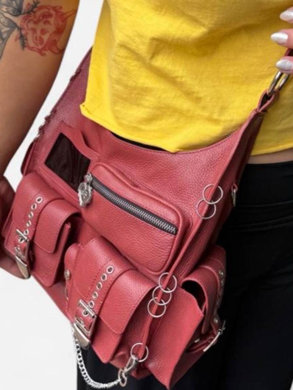 John Fluevog x Anna Sui leather bag